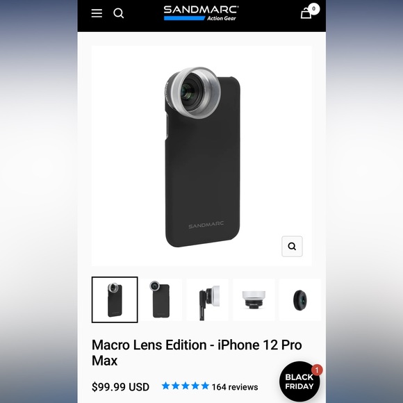 Sandmarc Action Gear MACRO LENS EDITION
for iPhone 12 Pro Max with Case - Picture 1 of 2